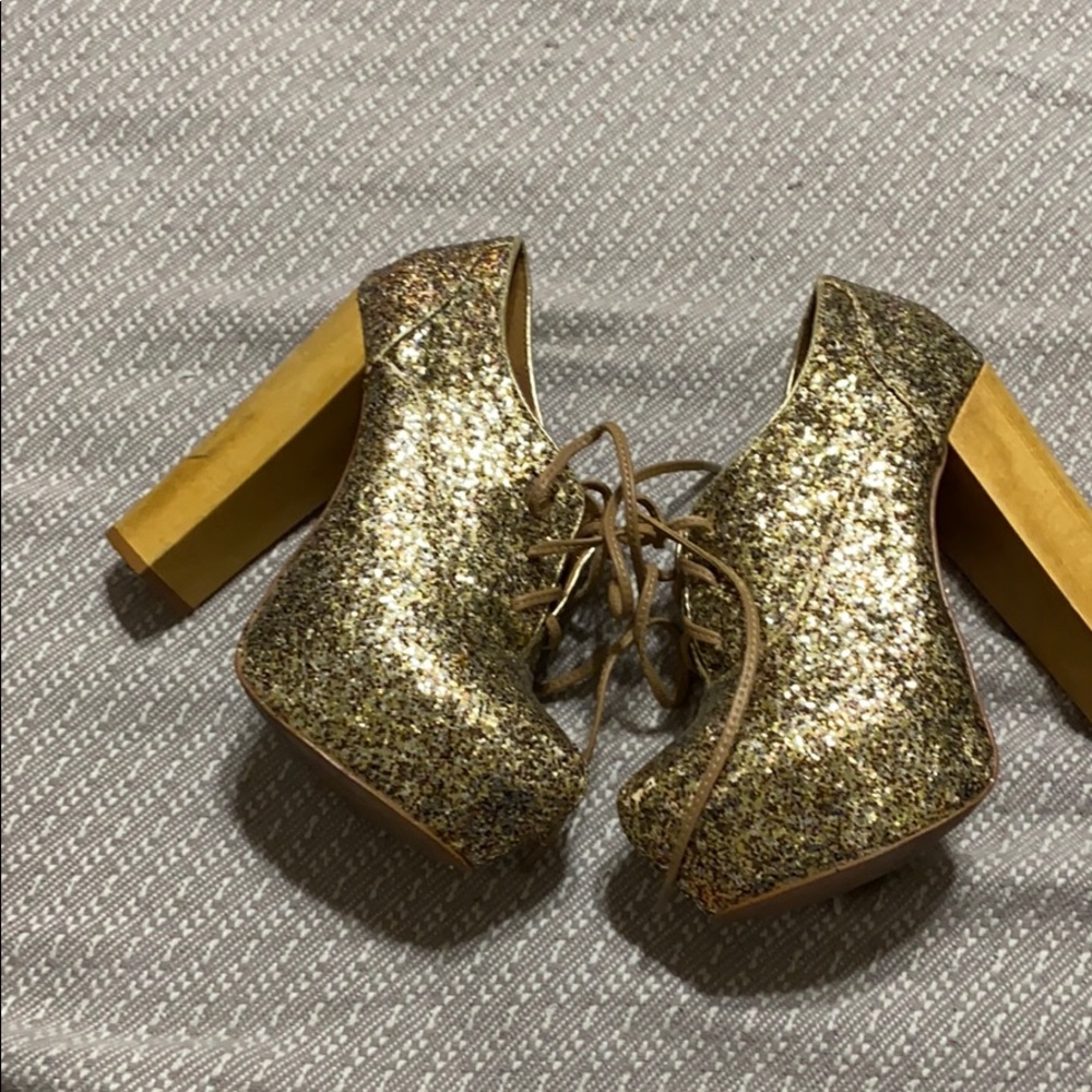Steve Madden Gold Cirkus-S platform pumps